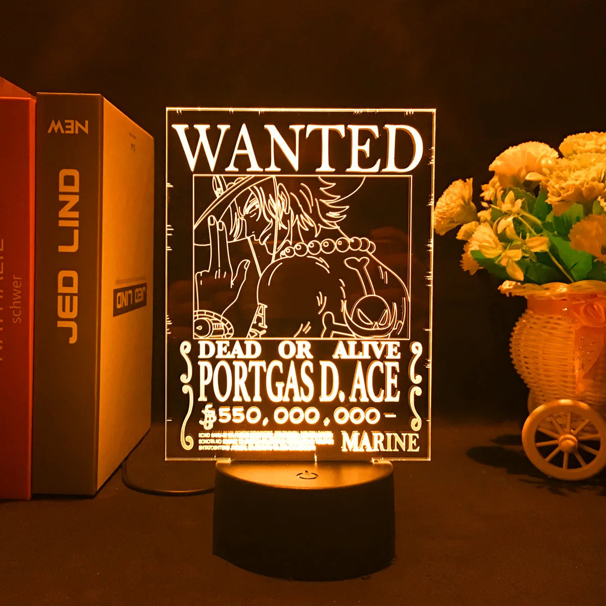 One Piece Wanted Card Light 3D