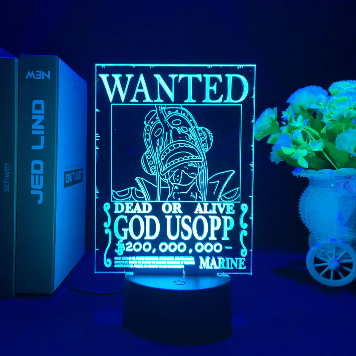 One Piece Wanted Card Light 3D