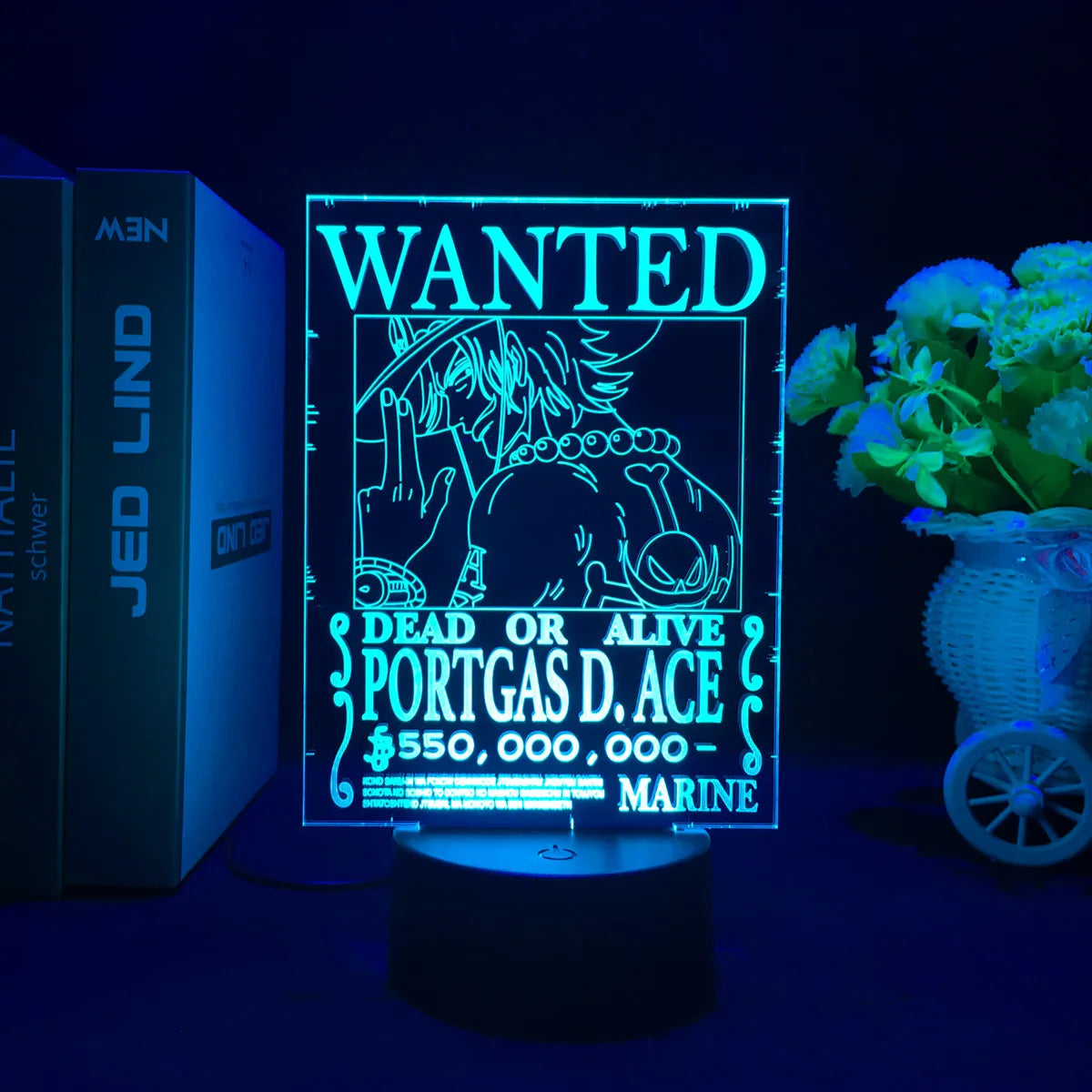 One Piece Wanted Card Light 3D